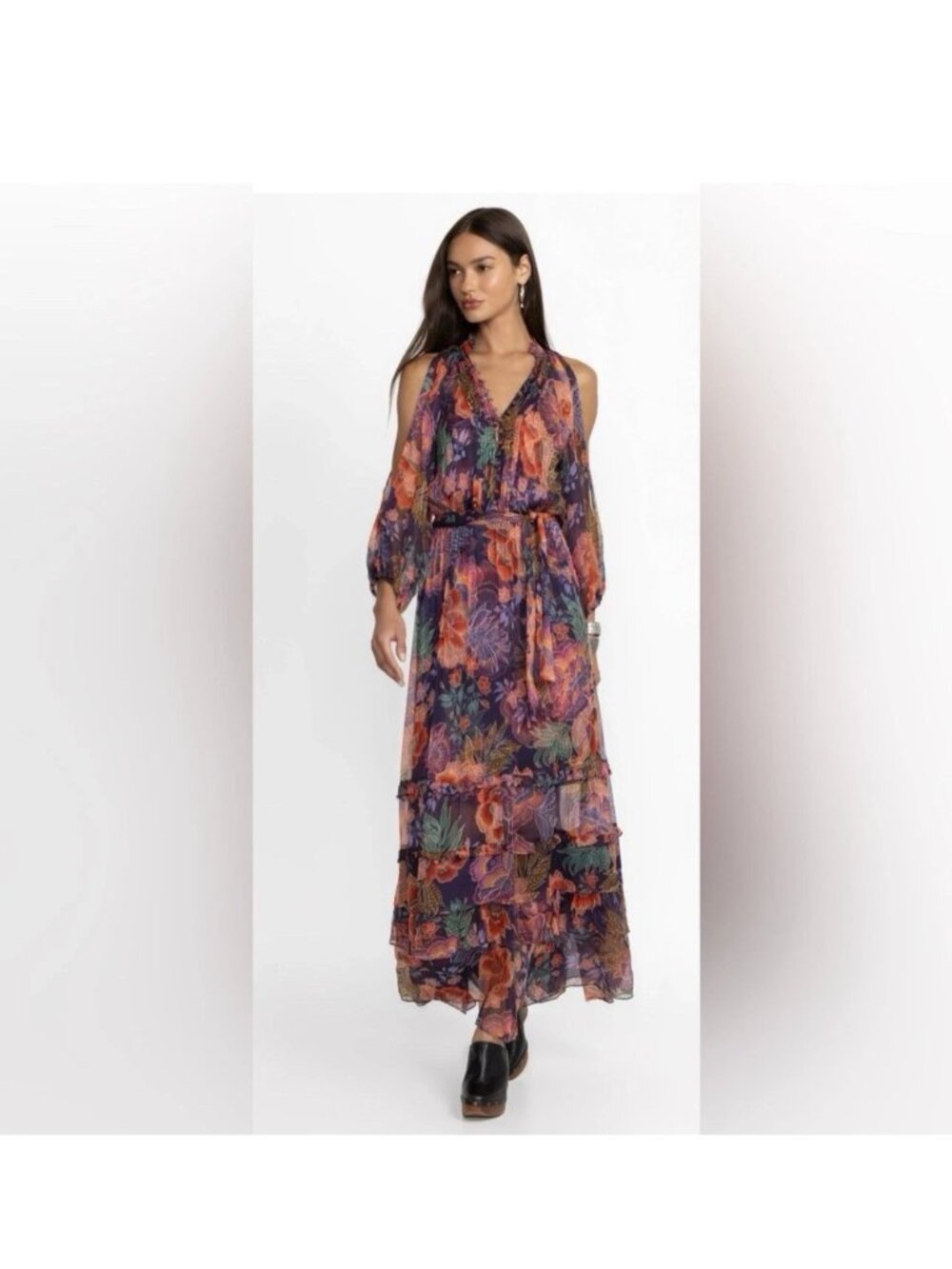 Jade Johnny Was JW Ashlee Cold shoulder Maxi dress sz Medium